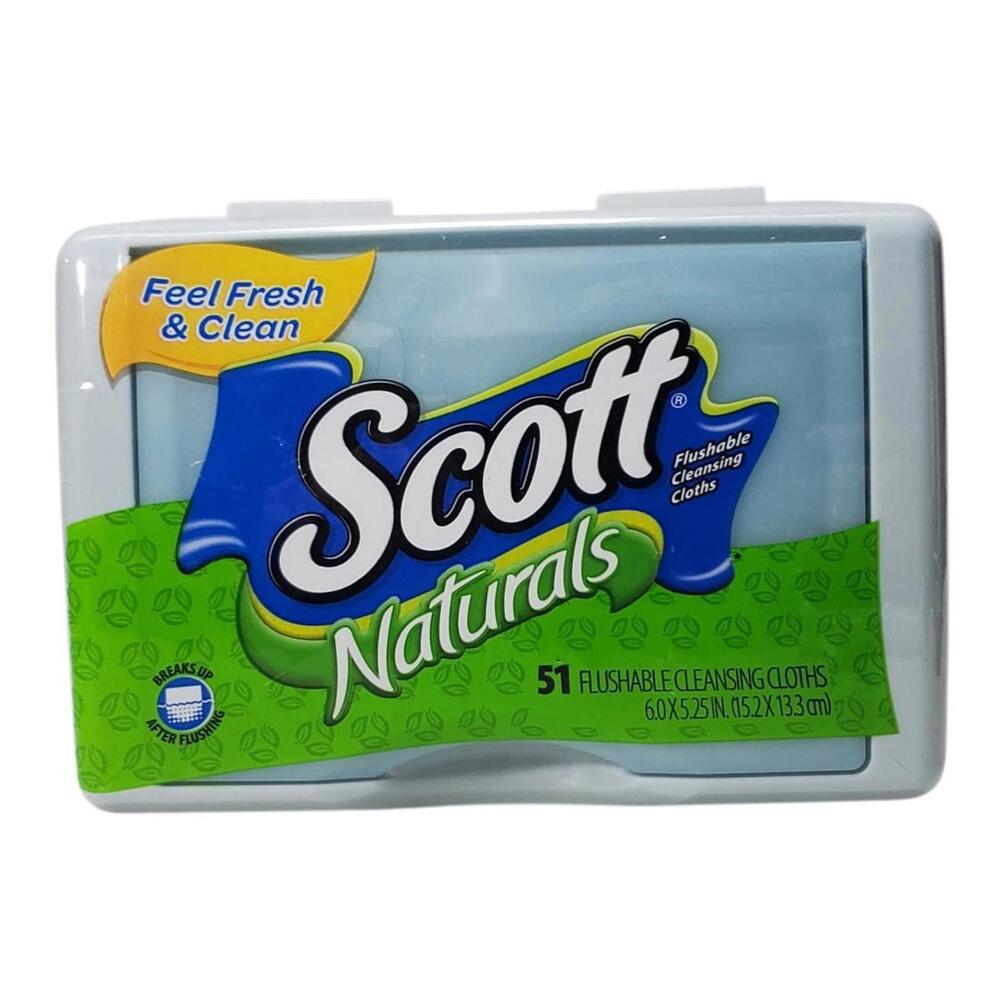 Scott Naturals Flushable Cleansing Cloths New Sealed Plastic Box Discontinued